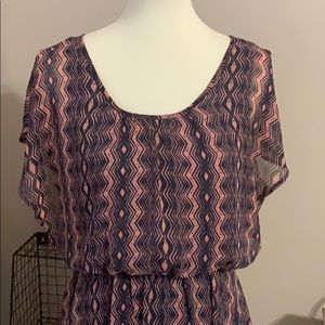 BAR III dress‎ Geometric Azetec Flowy Dress Medium